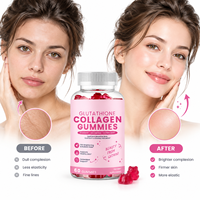 Gummies au collagène hydrolysé Youthful Glow 500mg par gomme, Biotine, Vitamine C, Acide Hyaluronique, Pectine, Végétalien, Faible en sucre pour la peau au quotidien