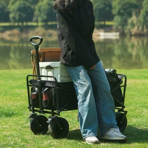 Chariot de camping réglable avec ouverture arrière, fonctionnalité push-pull, cadre métallique pliable, mobilier d'extérieur pour enfants - Product Image 6