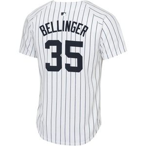 New York Yankees Kids Youth White Home Player Jersey Cody Bellinger 35 Moisture Wicking <b>Baseball</b> Collar - Product Image 3