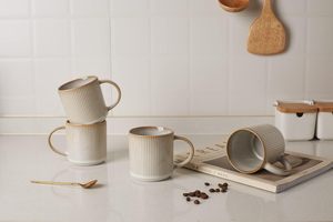 Tazza da caffè da 12 once con tazza di Catering a stella tazza con manico per caffè, tè, cacao, latte, Cappuccino bianco - Product Image 4