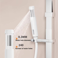 Mini purificateur d'eau de douche léger en ABS, pommeau de douche pluie télescopique portable avec valve en acier inoxydable pour hôtel
