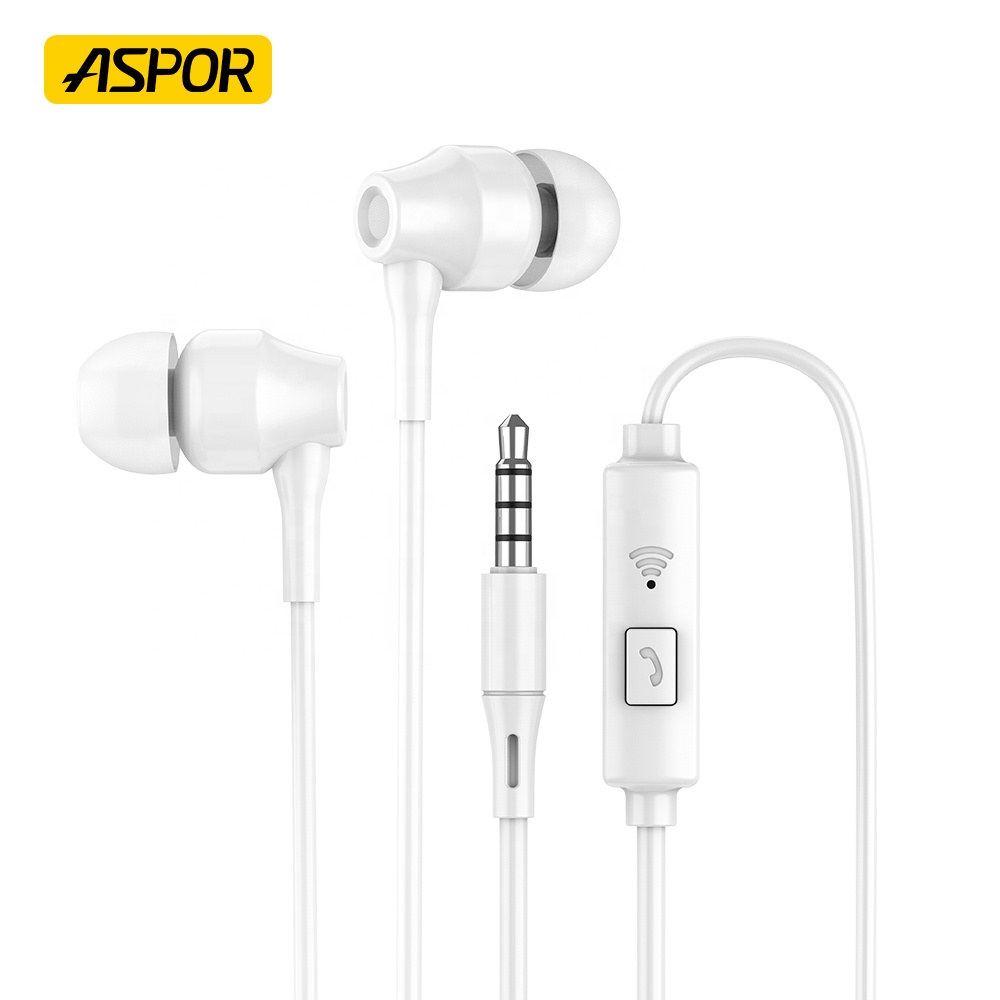 ASPOR A202 메탈베이스 유선 헤드폰 3.5MM 인 이어 이어폰 마이크 하이파이 이어폰 헤드셋 전화 Xiaomi 삼성 화웨이