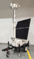 Remorque solaire mobile pliable avec caméra de sécurité CCTV et vision nocturne HD pour surveillance temporaire