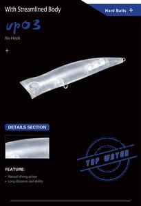 Leurre flottant Popper concave grand format <span class=keywords><strong>Banshee</strong></span> artificiel non fini Blank VP03 Top Water 115mm 22g pour la pêche en gros - Product Image 5