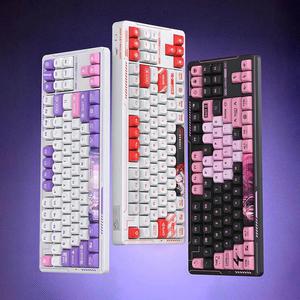 Teclado Mecánico para Juegos LINGBAO K87 Pro Tri-Modo, Intercambiable en Caliente, Inalámbrico 2.4G, Cableado Tipo-C, Tipo: Elinia-Hanada Axis - Product Image 2
