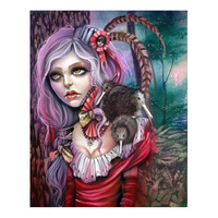 Peinture Diamant Art Dessin Animé Bad Girl Résine Perles Carrées Complètes Mosaïque Faite à la Main Décoration Loisirs à Domicile ASF2128