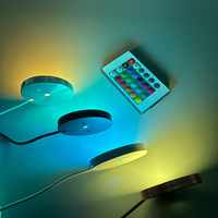 Offre Spéciale 60x60mm rondelle lumières USB LED camping-car caravane RV éclairage rvb petite armoire de cuisine capteur de lumière intérieur plafond intérieur