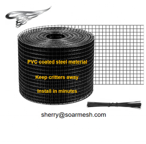 8inch * 100ft 1.0mm màu đen bảng điều khiển năng lượng mặt trời chim lưới Bộ dụng cụ, PVC áo năng lượng mặt trời bảng điều khiển chống chim lưới chim chống tấm pin mặt trời - Product Image 5