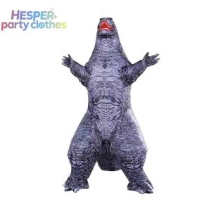 Disfraz de Dinosaurio Inflable de Algodón para Adultos Unisex HP 2.6/3M CE, Disfraz de Animal de Cuerpo Completo, Monstruo de Dos Cuernos, Traje Peludo para Fiestas y Películas - Product Image 3