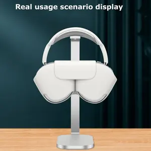 Support pour casque en alliage d'aluminium <span class=keywords><strong>Base</strong></span> antidérapante Chargeur de téléphone sans fil 15W Étagère d'affichage pour écouteurs de jeu Supports de bureau - Product Image 5