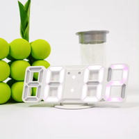 Horloge de table numérique 3D en forme de 8 LED veilleuse Date heure Celsius affichage alarme USB Snooze décoration de la maison horloge murale