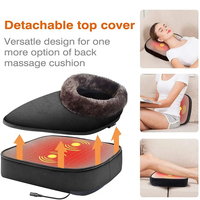 Coussin de massage chauffant détachable 2-en-1 pour les pieds, le dos, le cou et les lombaires, avec thérapie infrarouge, pour la maison et le bureau