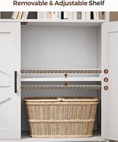 Petit meuble de bar à café avec étagère réglable, buffet de style farmhouse avec porte pour le salon