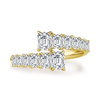 Vente en gros d'émeraude personnalisée Bague de mariage en or 18 carats pour femmes bijoux de luxe Bague de fiançailles en diamant de laboratoire