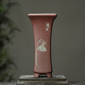 Zisha Flower <b>Pot</b> <b>Tall</b> Desktop Bonsai <b>Pot</b> Zen Inspired Small Plant <b>Pot</b> - Product Image 1