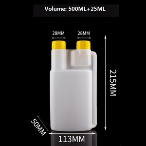 100ml 250ml 500ml <span class=keywords><strong>1000ml</strong></span> <span class=keywords><strong>HDPE</strong></span> nhựa phòng thí nghiệm Twin cổ chai Dispenser đôi kép buồng Đo liều chai - Product Image 4