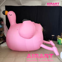 Ballon gonflable flamant rose de 2,5 m pour installation artistique en centre commercial, jouet gonflable flamant rose DIY pour idées de fête