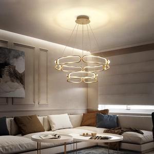 Nuevo diseño nórdico moderno minimalista bar restaurante tienda sala de estar candelabro de anillo de Metal - Product Image 1