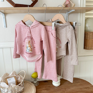 Collection Automne Filles 2025 Nouveau Style Ensemble Mode Bébé Lapin Sweat à Capuche Élégant pour Enfants - Product Image 3