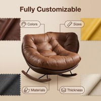 Fauteuil de salon minimaliste contemporain en cuir véritable - Écologique et imperméable, garantie 10 ans pour la maison, le bureau, la villa, la salle à manger