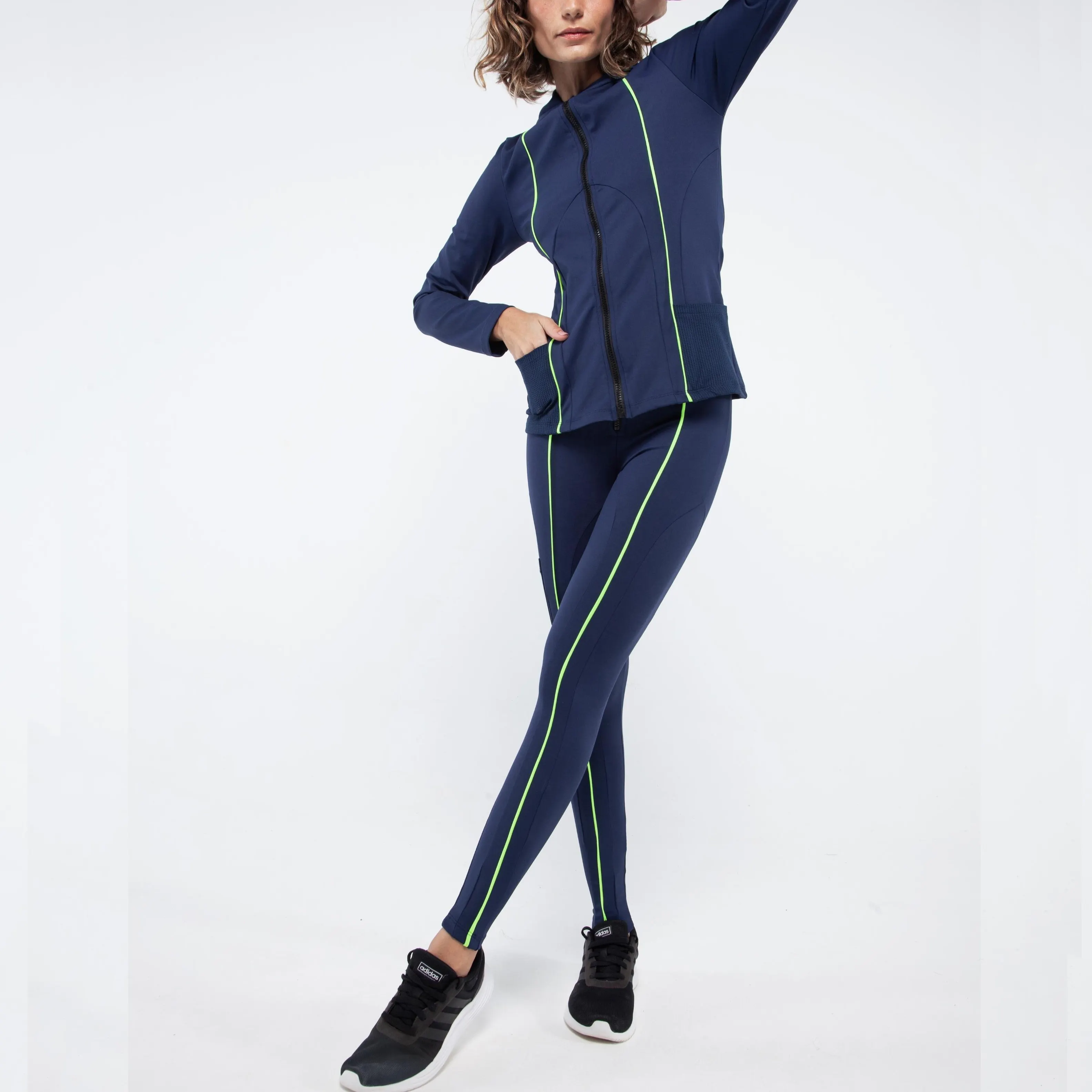 Новый Зимний женский спортивный костюм для бега и альпинизма с логотипом на заказ, повседневный модный велосипедный пиджак, комплект из двух предметов