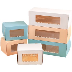 Wholesale Square Cake Paper <b>Box</b> White Beautiful Design Custom Cake <b>Box</b> With Window - Product Image 4
