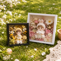 Cadre photo en MDF, boîte à ombre, profondeur importante, fleurs séchées, artisanat fait main, cadre de présentation, décoration murale ou de table pour la maison