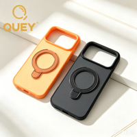 Étui de téléphone magnétique 2-en-1 Premium en TPU+PC, finition mate 6 tons, toucher doux, avec béquille et double couche antichoc