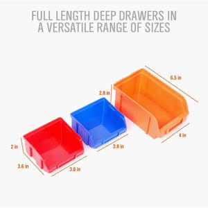 Boîtes de rangement en plastique Yw-015, lot de 30, empilables, à fixer au mur, organisateur de bureau rectangulaire, 1-3L, en PP, boîte à outils - Product Image 2