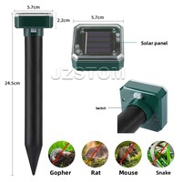 Répulsif Solaire Ultrasonique Électronique Anti-Rongeurs et Serpents, Dispositif de Contrôle des Nuisibles et des Oiseaux pour l'Agriculture et le Jardinage