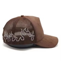 Casquette de baseball en daim et maille à 5 panneaux avec broderie 3D personnalisée, faible MOQ, haute qualité, prix bas