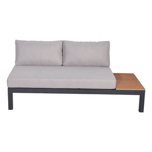 Ensemble de salon d'extérieur moderne <span class=keywords><strong>en</strong></span> forme de L pour patio, jardin, bord de piscine, <span class=keywords><strong>en</strong></span> <span class=keywords><strong>plastique</strong></span>, bois et aluminium, canapé sectionnel - Product Image 3