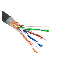 Kabel LAN Cat7 SFTP Full Copper OFC 305m Roll dengan Pelindung Al Foil, Jaket LSZH, Bersertifikasi CE/FCC, Gulungan Kayu