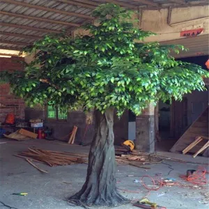 Оптовая продажа ландшафтного дизайна Наружное Декоративное большое искусственное дерево banyan фикус дерево для внутреннего и наружного большого искусственного дерева