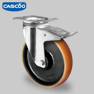 CASCOO roda kastor nilon inti putar Mode panas roda kaster tugas berat dengan rem untuk harga diskon