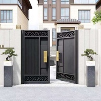 Puerta de jardín de aluminio eléctrica de alta calidad impermeable Control remoto modelo 3D puerta corredera elegante diseño de valla de jardín frontal
