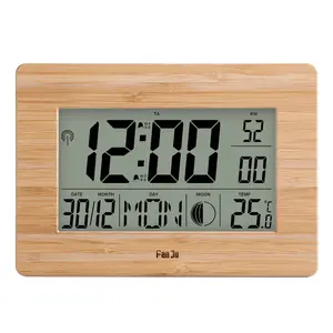 Wooden Digital Alarm Clock Large Number Time Temperature Calendar Table Clock Travel The Price of A Digital Wall Clock for Mosqu