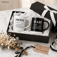 Taza de Cerámica Personalizada con Definición de Mamá y Papá, Taza de Café Mate de Dos Tonos, OEM ODM, Regalo al por Mayor
