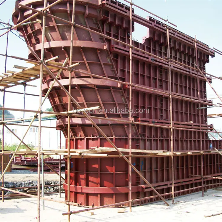 Steel formwork column square curved shape pier from Boyoun factory