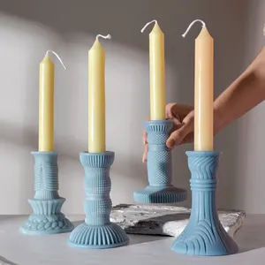DUMO烛台蜡烛硅胶模具DIY豪华欧洲复古烛台蜡烛模具硅胶