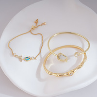 Bracelet Tulipe Vintage Plaqué Or Resoul, Charme Fleur de Luxe en Zircon, Bracelets Joncs pour Femme, Ensemble de Bijoux Tendance, Vente en Gros