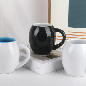 Mug en céramique moderne grande capacité, couleur unie avec poignée, pour café, usage domestique, cadeau - Product Image 1