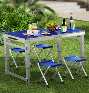 Ensemble <span class=keywords><strong>table</strong></span> et chaises pliantes portables en alliage d'aluminium, hauteur réglable, type boîte de rangement pour <span class=keywords><strong>camping</strong></span> et extérieur - Product Image 3