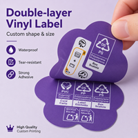 Étiquettes en vinyle personnalisées à double couche, imperméables, résistantes à la déchirure, autocollants multicouches imprimés au dos pour l'emballage