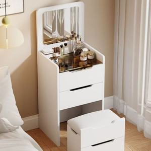 Modern Furniture Dressing Mirror Modern Dressing Table With Mirror and <b>Drawers</b> White Dresser for Bedroom <b>Makeup</b> Vanity Table Set - Product Image 3