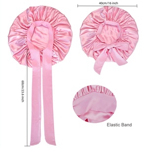 Bonnet de nuit en satin de soie de luxe <span class=keywords><strong>pour</strong></span> femmes, confortable, avec lien ajustable <span class=keywords><strong>pour</strong></span> un maintien sûr, idéal <span class=keywords><strong>pour</strong></span> préserver les coiffures bouclées pendant la nuit - Product Image 3