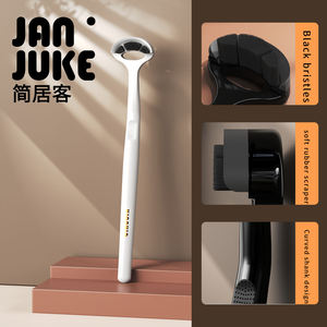 Dành cho người lớn mới tùy chỉnh thép không gỉ & Silicone xách tay lưỡi làm sạch bàn chải và <span class=keywords><strong>scraper</strong></span> - Product Image 2