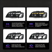 Ensemble de phares à LED de style RS pour Audi A5 2008-2011, phares avant améliorés avec clignotants séquentiels DRL