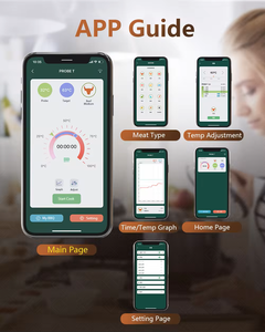 Thermomètre de <span class=keywords><strong>cuisson</strong></span> <span class=keywords><strong>sans</strong></span> <span class=keywords><strong>fil</strong></span> intelligent à 4 sondes pour fumoir, barbecue, four, gril, cuisine, fumoir et rôtisserie. - Product Image 6