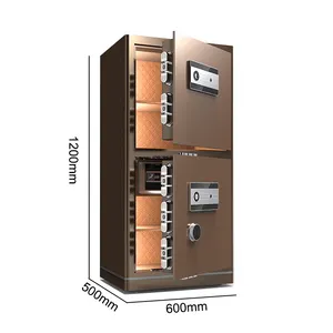 Cassetta di sicurezza digitale elettronica a due porte biometrica per impronte digitali Smart Safe